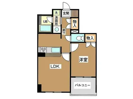 エヴァ―グリーン(1LDK/4階)の間取り写真