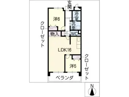 SAGA(2LDK/3階)の間取り写真