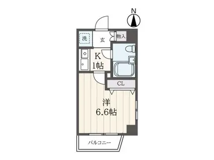 コート牛込柳町(1K/6階)の間取り写真