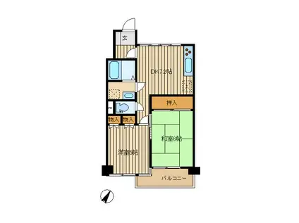 パークサイド幸町(2DK/3階)の間取り写真