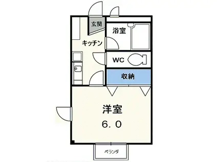 VENT VERT(1K/2階)の間取り写真