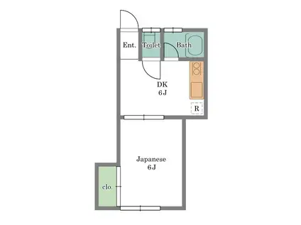 ハイツ白馬(1DK/1階)の間取り写真