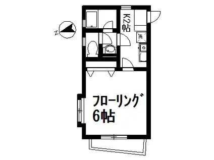 サニーコート(1K/2階)の間取り写真