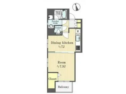 ヴェルステージ秋葉原II(1DK/3階)の間取り写真