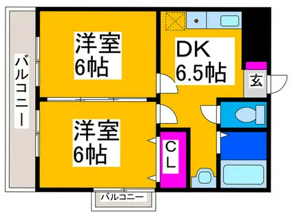 セジュール水賀池(2DK/2階)の間取り写真