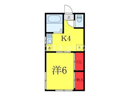 メゾン タツミ(1K/3階)の間取り写真