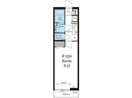 リブリクレア(1K/1階)の間取り写真