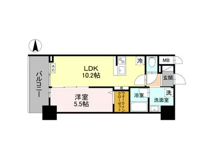 ストーリア茨木(1LDK/4階)の間取り写真