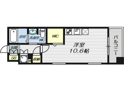 サムティ三宮レガニール(ワンルーム/7階)の間取り写真