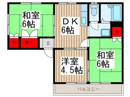 オカダメゾン(3DK/3階)の間取り写真