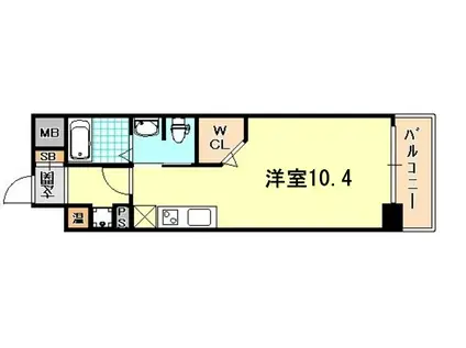 ラ・ウェゾン湊川公園(ワンルーム/10階)の間取り写真