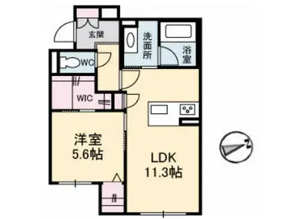 アヴェニール府中(1LDK/1階)の間取り写真