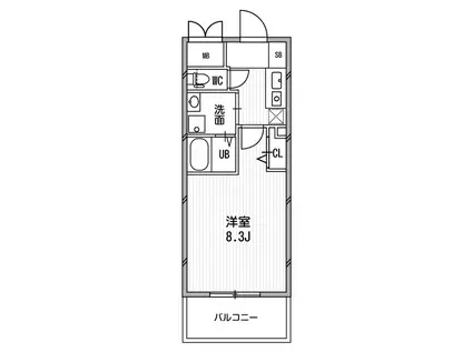 アスリート本町リバーウエスト(1K/2階)の間取り写真