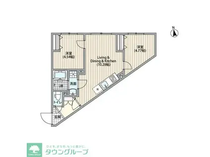 エルファーロ笹塚III(2LDK/1階)の間取り写真