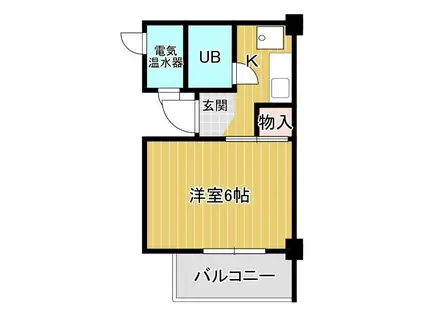 山手ダイヤハイツ(1K/5階)の間取り写真