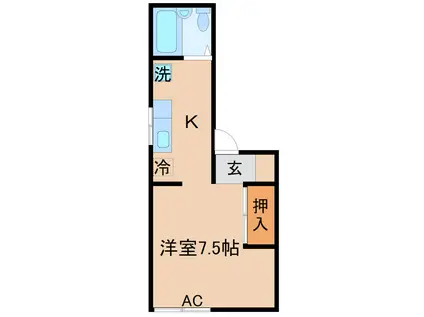 第五ビューハイツ(1K/3階)の間取り写真