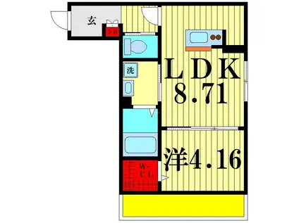 ルーブル八潮(1LDK/3階)の間取り写真