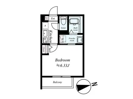 GRADUS 相武台前III(1K/1階)の間取り写真