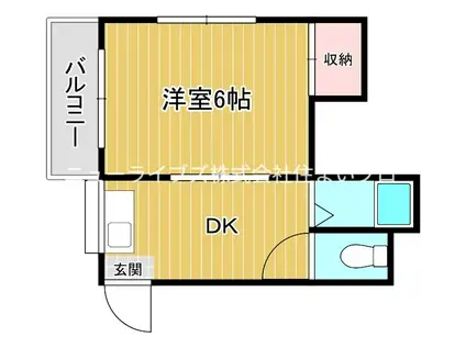 サンシャイン藤田(1DK/3階)の間取り写真