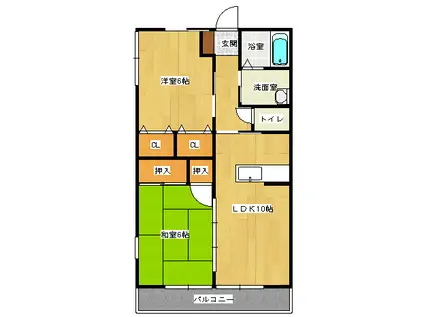 サンシャイン(2LDK/2階)の間取り写真