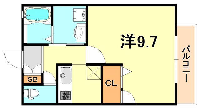 フォレスト布引(1K/2階)の間取り写真