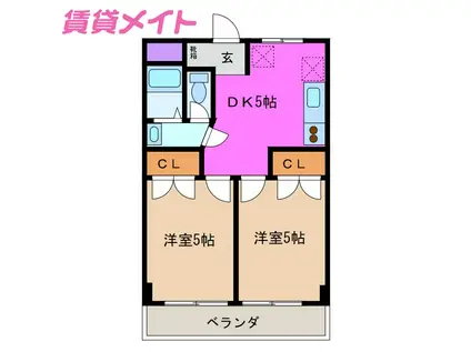 NEXTAGE A(2DK/1階)の間取り写真