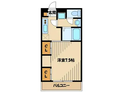 リブリ・ハイツさくら(1K/3階)の間取り写真