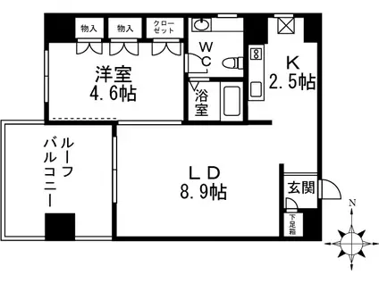 メイソンリー小岩(1LDK/5階)の間取り写真