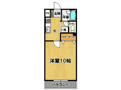 トリニティミツワ3(1K/1階)の間取り写真
