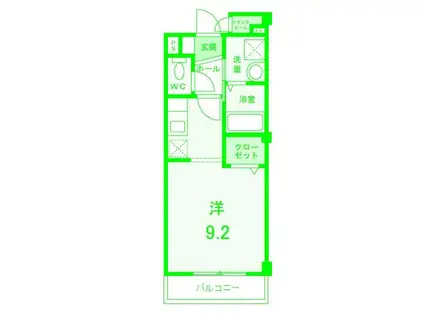 リブェールSHINOⅡ(ワンルーム/1階)の間取り写真
