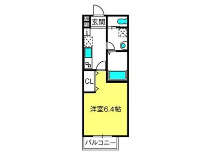 ジーメゾン川口安行ウィシエ(1K/1階)の間取り写真