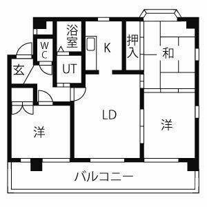 サンライズ極楽(3LDK/3階)の間取り写真