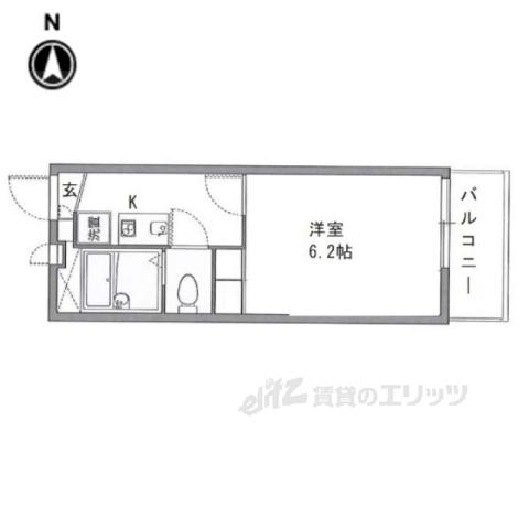 レオパレスオキツモ(1K/3階)の間取り写真