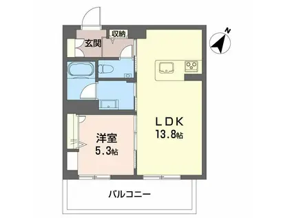 シャーメゾンステージ東静岡(1LDK/2階)の間取り写真