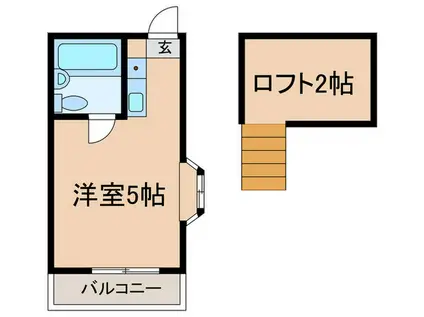 ペアパレス保谷(ワンルーム/2階)の間取り写真