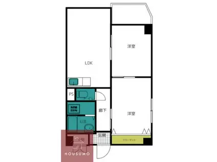 サンキライフ白遙(2LDK/6階)の間取り写真