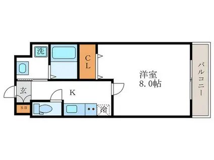 クオリエ京都堀川アネックス(1K/4階)の間取り写真