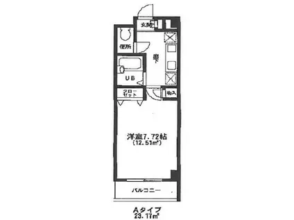 パルテール大久保(1K/2階)の間取り写真
