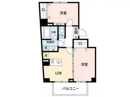 レジディア六本木檜町公園(2LDK/4階)の間取り写真