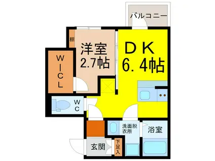 エスリードレジデンス東別院マークス(1DK/10階)の間取り写真