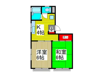 エクシード(2K/2階)の間取り写真