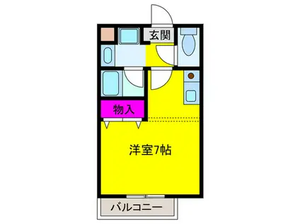 神座ハイツ(ワンルーム/1階)の間取り写真