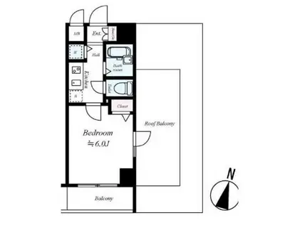 グラントゥルース上落合(1K/7階)の間取り写真