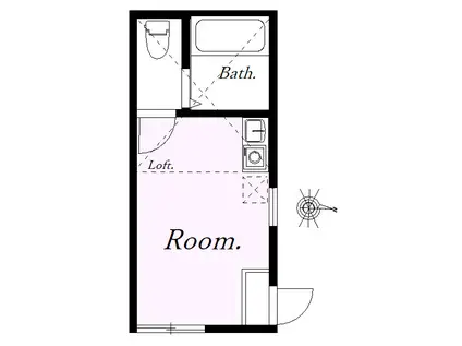 ユナイト白楽シルヴィバレンタイン(ワンルーム/2階)の間取り写真