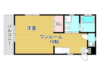 Jコーポ(ワンルーム/1階)の間取り写真