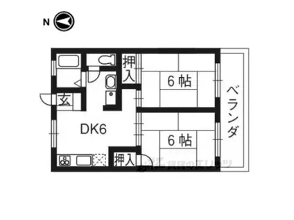 セジュール伊勢田(2DK/2階)の間取り写真