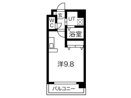 ヴィラ原山 北館(ワンルーム/1階)の間取り写真