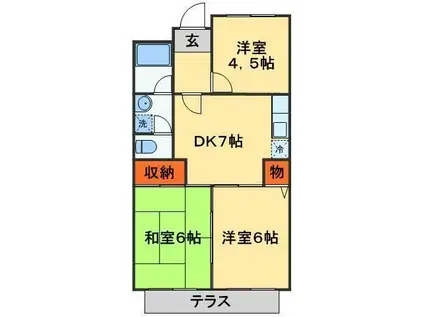 夏見パークヒルズ(3DK/2階)の間取り写真