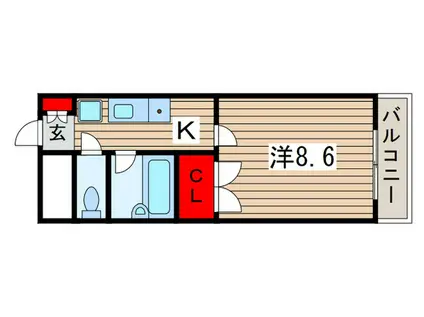 クレセントコート(1K/3階)の間取り写真