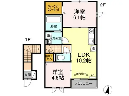 DL コルマール(2LDK/2階)の間取り写真